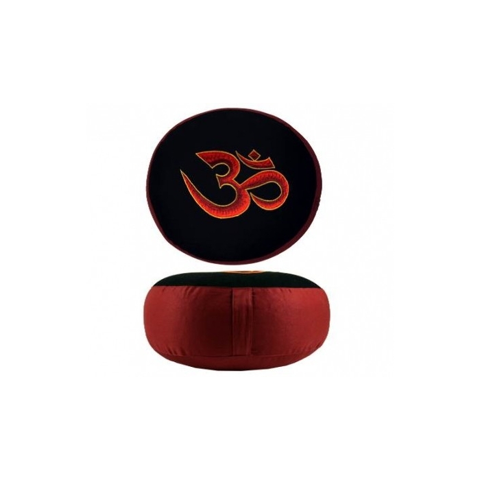 Meditační polštář Om - červeno/černý